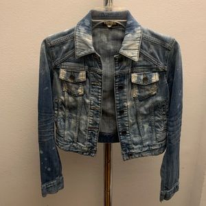 Express distressed crop Jean Jacket